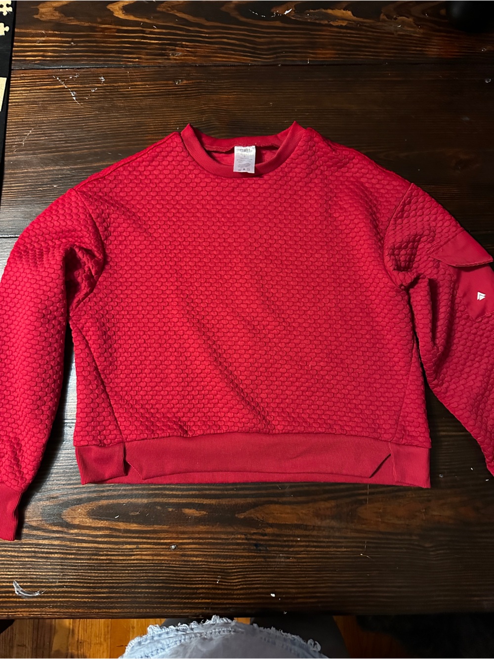 Women's Red Textured Active long sleeve shirt size small